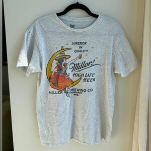 Light Gray - Miller High Life Beer Graphic T-Shirt